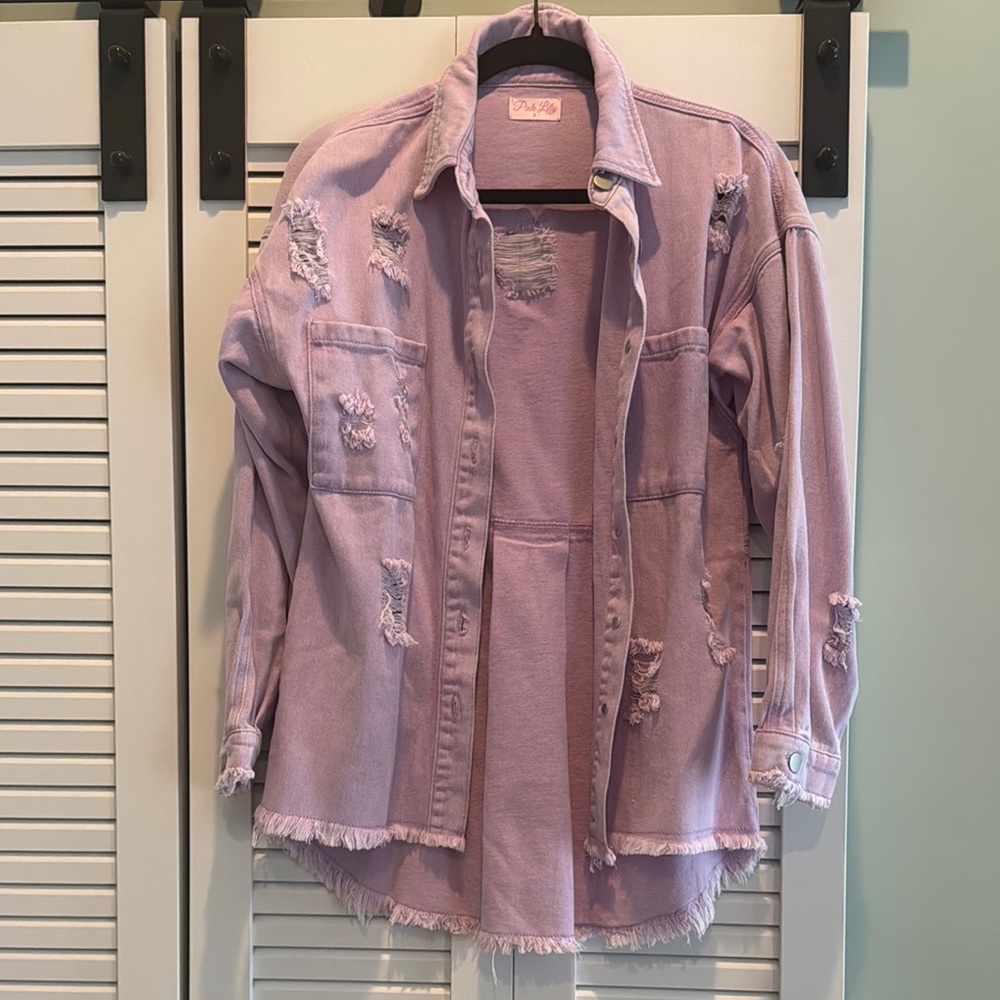 Pink Lily Light Purple Shirt Jacket